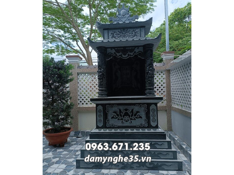 Lăng thờ đá 2 mái đẹp, chất lượng cho Lăng thờ thần linh, thổ địa hay lăng mộ tổ 15 Lăng thờ 2 mái đẹp - Mẫu Lăng đá 2 mái