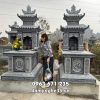 Mẫu Mộ đá 2 mái đẹp, kích thước rộng 81cm x dài 127cm