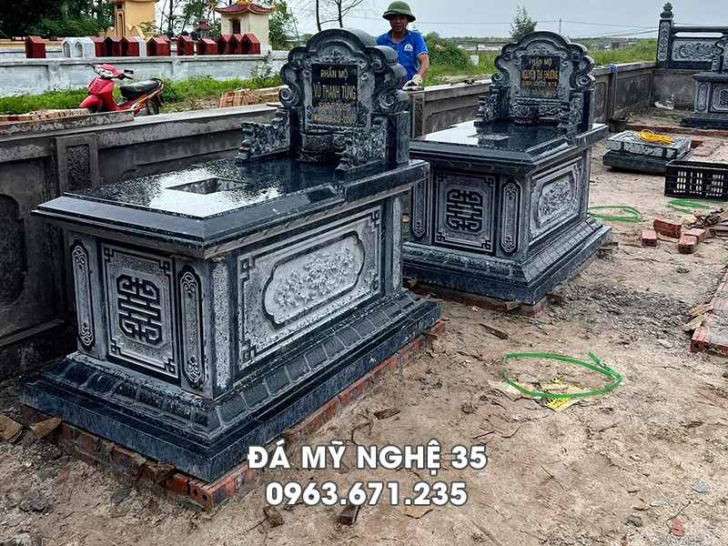 Mẫu Mộ đá đơn phổ biến tại Ninh Bình, kích thước mộ rộng 81cm x dài 127cm 16 Mẫu Mộ đá đơn - Mộ đá Ninh Bình