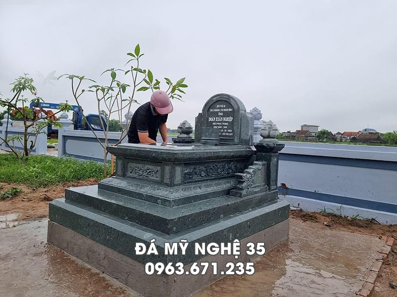 Mẫu Mộ đá đơn Xanh rêu đẹp tại Ninh Bình 15 Mẫu Mộ đá đơn Xanh rêu đẹp tại Ninh Bình