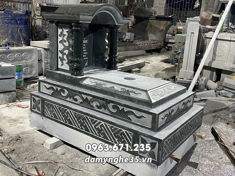 Mẫu Mộ đá 1 mái đẹp, chất lượng thiết kế dạng mái vòm, kích thước 81x127cm 16 Mẫu Mộ đá mái vòm đẹp