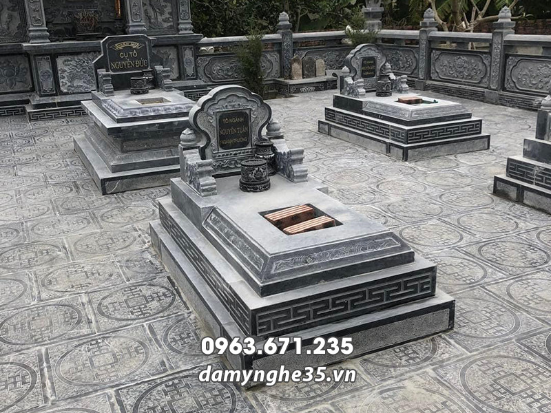 Mẫu Mộ đá xanh Thanh Hóa - Mộ 3 cấp đẹp 15 Mẫu Mộ đá xanh Thanh Hóa - Mộ 3 cấp đẹp