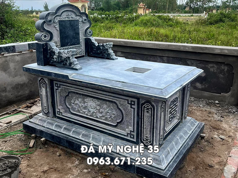 Mẫu Mộ đá đơn phổ biến tại Ninh Bình, kích thước mộ rộng 81cm x dài 127cm 15 Mộ đá đơn - Mộ đá Ninh Bình bán chạy