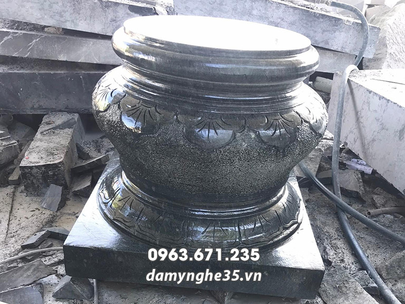 Tảng bồng đá kê cột gỗ cao 50cm đá xanh rêu granite 15 Tảng bồng đá kê cột gỗ cao 50cm đá xanh rêu granite