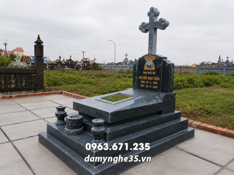 Mẫu Mộ công giáo đá xanh rêu Thanh Hóa Đẹp 2026 15 Mẫu Mộ công giáo đá xanh rêu Thanh Hóa Đẹp 2026