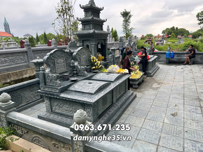 Khảo sát, tư vấn, thi công xây Lăng Mộ đá gia đình tại Phú Thọ 28 Mẫu Mộ đá đôi tại Lăng Mộ gia đình