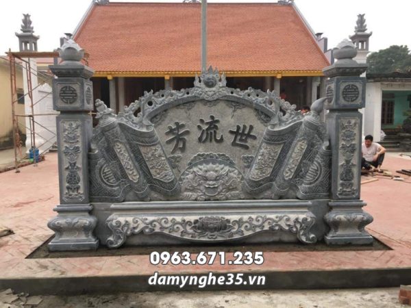 Đá Mỹ Nghệ 35 - Xây Lăng Mộ đá, Mộ đá Ninh Bình 117 Cuốn thư đá đẹp tại Đình Làng