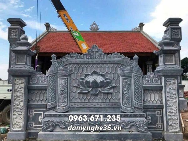Kinh nghiệm chọn Hoa văn Bình phong đá Nhà thờ họ ý nghĩa