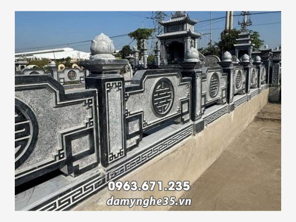 Lan can đá chữ Thọ tròn đẹp, chuẩn phong thủy, tâm linh