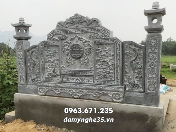 Mẫu Cuốn thư đá cho Mộ tổ