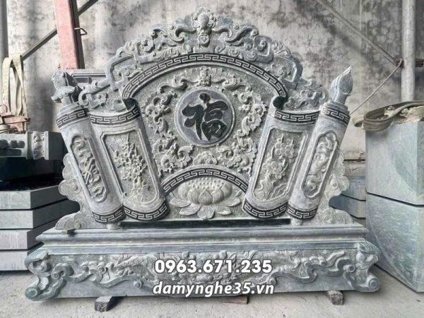 Mẫu Cuốn thư đá ngũ phúc rộng 133cm, phù hợp với nhiều vị trí lắp đặt