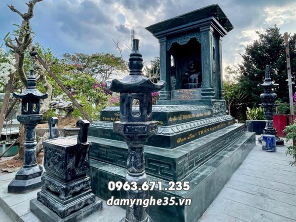 Mẫu Mộ đá 1 mái đẹp, bề thế, trang trọng cho phần mộ của Mẹ