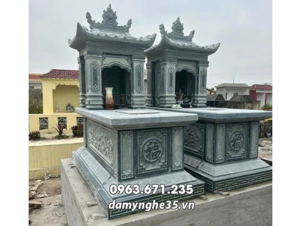 Mẫu Mộ đá 1 mái điển hình (Mộ đá một mái đao) tại Ninh Bình