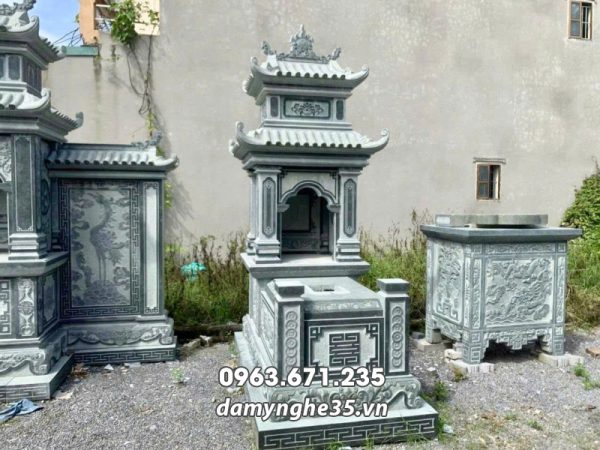 Mẫu Mộ đá 2 mái chân quỳ đẹp, sang trọng tại Ninh Bình