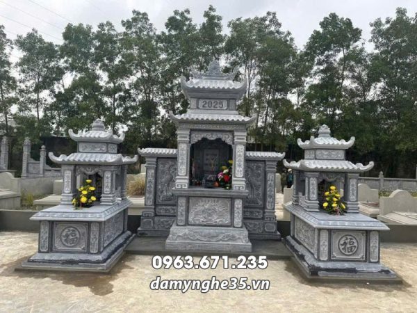 Mẫu Mộ đá 2 mái giá rẻ tại Đá Mỹ Nghệ 35 Ninh Bình