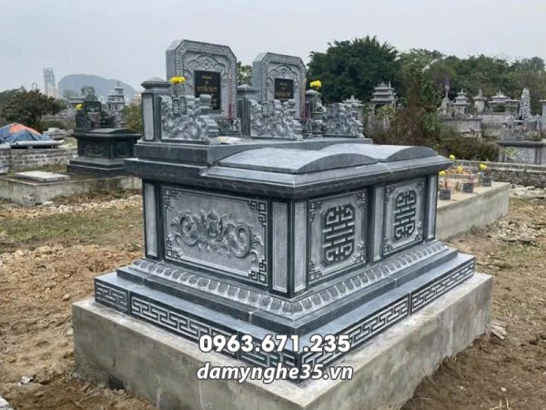 Mẫu Mộ đá đôi đẹp - Mộ đôi cho Ông Bà - Cha Mẹ
