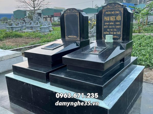 Mẫu Mộ đá đôi granite cho Bố Mẹ tại Ninh Bình