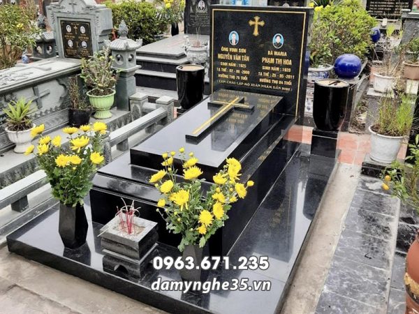 Mẫu Mộ đá hoa cương Công giáo đẹp - Giá Mộ công giáo đá hoa cương 2026