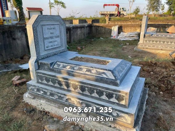 Mẫu Mộ tam cấp - đá xanh đen chất lượng, giá rẻ tại Ninh Bình