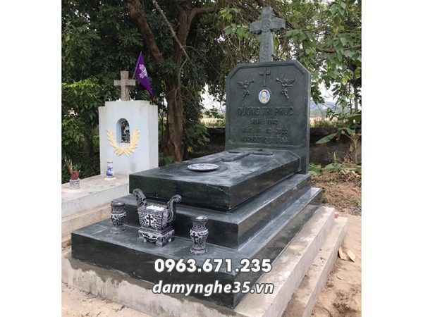 Mộ đá công giáo - Mộ đá 3 cấp đẹp, bề thế