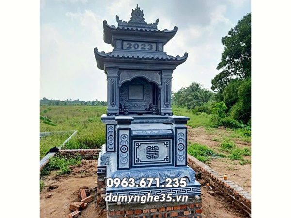 Mộ đá hai mái đẹp - Mẫu Mộ đá Ninh Bình 2 mái