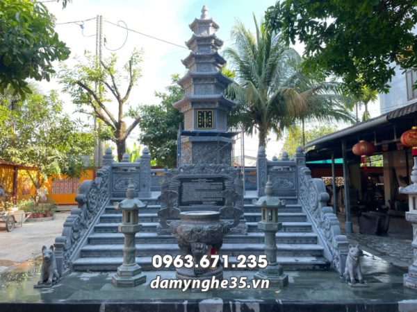 Lưu ý xây Lăng Mộ tháp, Mộ đá tháp cho Hòa Thượng (Bảo tháp đá) 13 Mo thap da Hoa Thuong tai Chua dep
