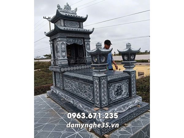 Tư vấn xây Mộ đá hai mái đẹp (Mộ 2 đao) tại Ninh Bình