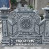Bình Phong đá xanh đen dạng Vuông phong thủy cho Nhà thờ tổ