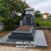 Lắp đặt Mộ đá xanh rêu 3 cấp chuẩn phong thủy, tại Thái Bình