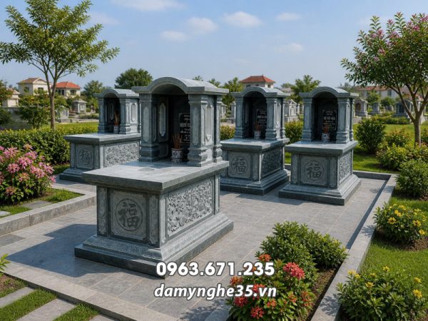 Mẫu Mộ đá 1 mái cong - Mộ đá 1 mái đẹp Ninh Bình
