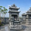 Mẫu Mộ đá đôi 2 mái Đá xanh Rêu Thanh Hóa Tỷ Lệ Cân Đối, Chuẩn Phong Thủy