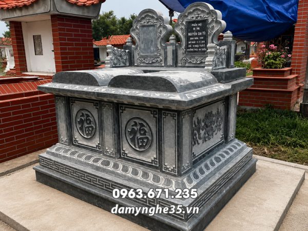 Đá Mỹ Nghệ 35 - Xây Lăng Mộ đá, Mộ đá Ninh Bình 69 Mộ đá đôi cho Bố Mẹ Có Thể Lắp Đặt Trước (Để Chờ)