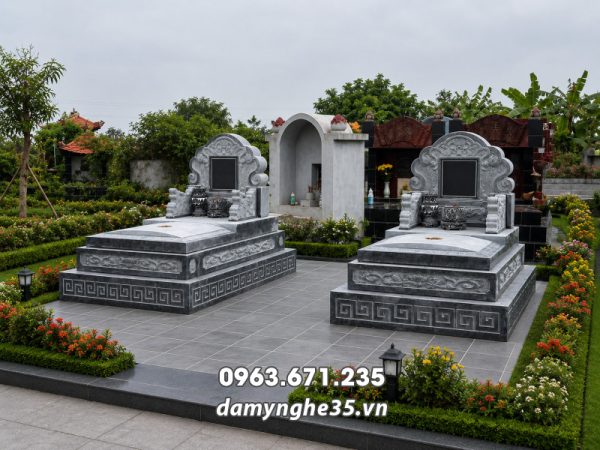 Mộ đá tam cấp giá rẻ tại Đá Mỹ Nghệ 35 Ninh Bình