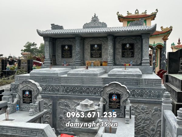 Tư vấn xây Mộ đá 3 người 1 mái đẹp trên toàn quốc